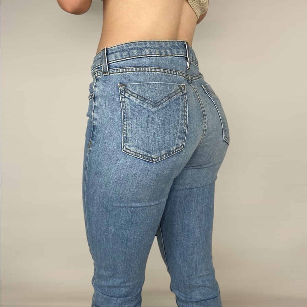 DEREK LAM DENIM Mila Mid Rise Girlfriend Jeans Bleach Dip Casual - Picture 3 of 10